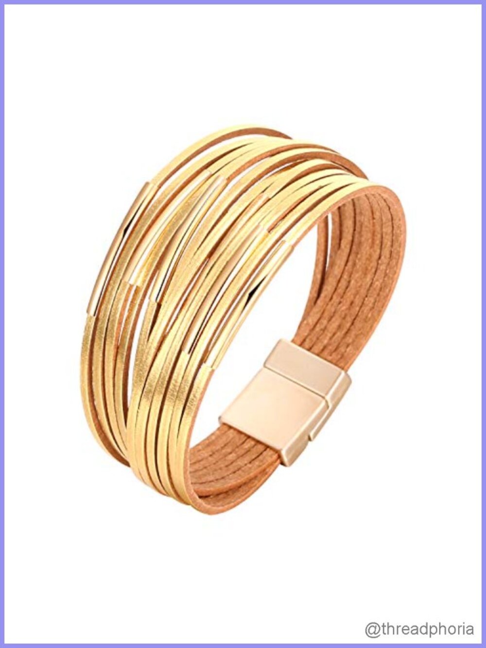 Faux Leather Wrap Bracelet for Women Boho Western Layered Jewelry